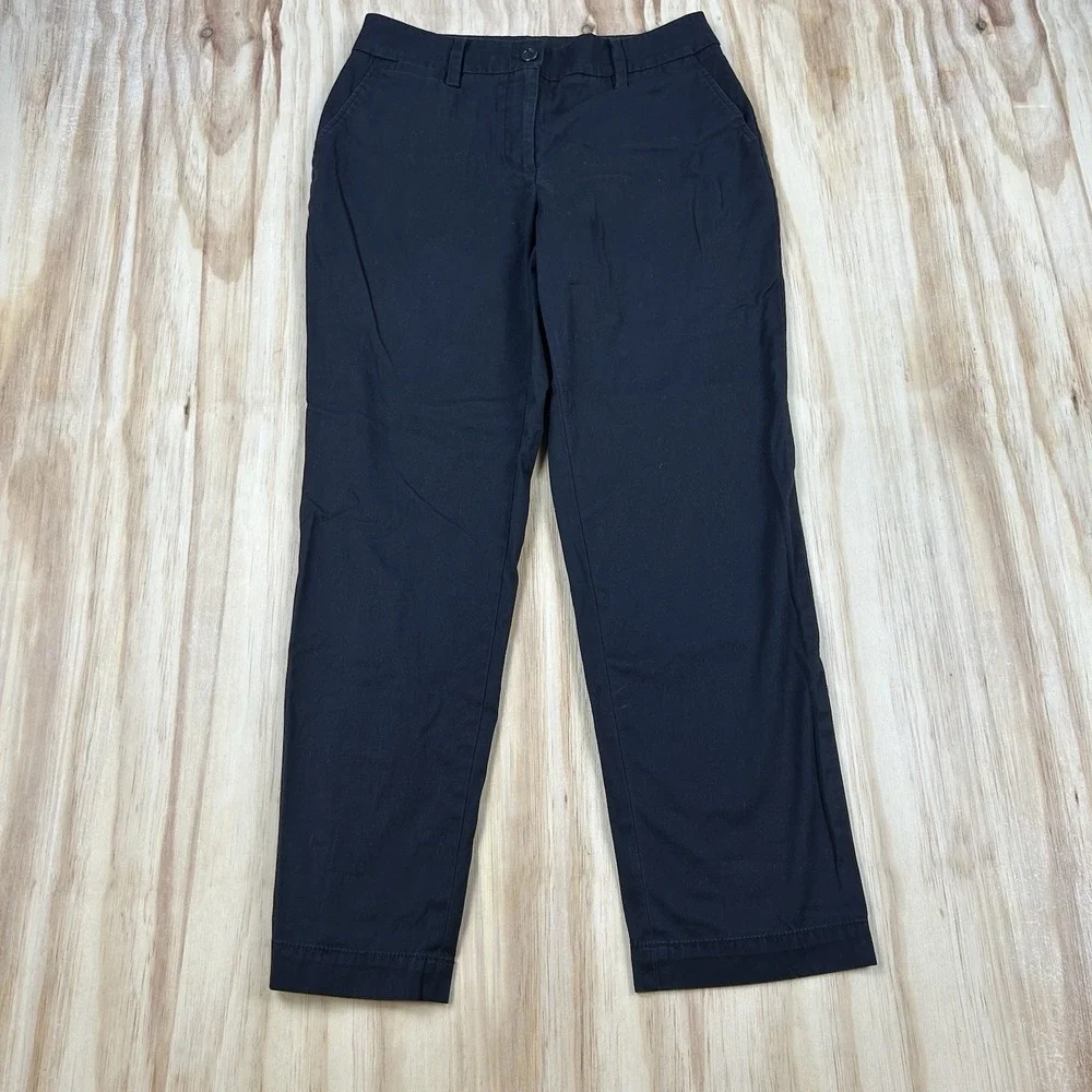 Talbots Perfect Chino Curvy Women's 6P Blue Petite Pants Preppy Classic Casual